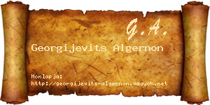 Georgijevits Algernon névjegykártya